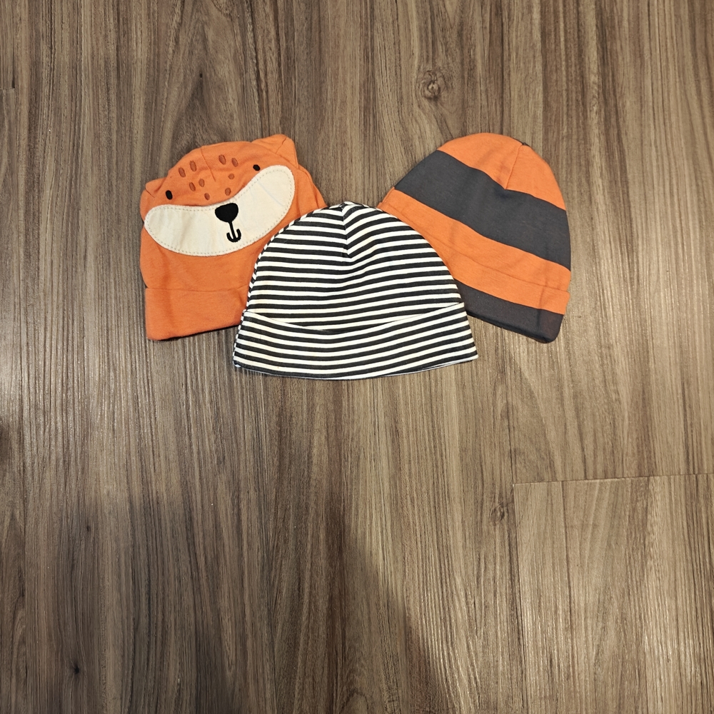 Bundle Of Striped and Animal Print Beanies For Baby